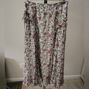 Iro 'Tide' Multicolor Printed waist Ruffle Accent Skirt  Size 10 L Easter